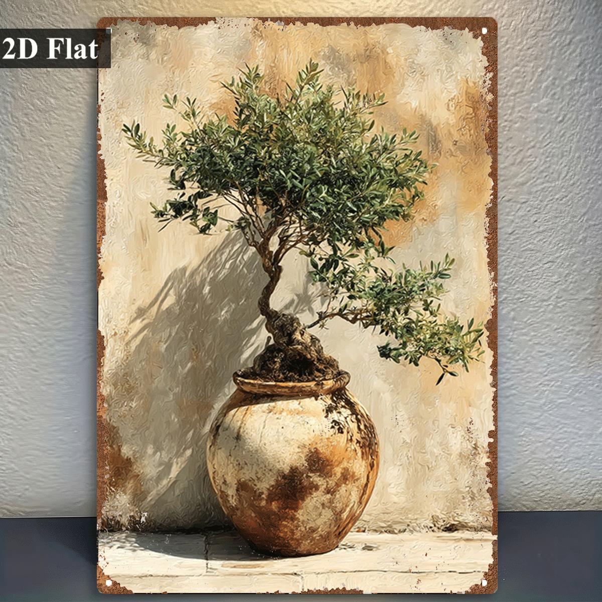Bonsai Garden Wall - لوحة فنية جدارية معدنية عتيقة بتصميم