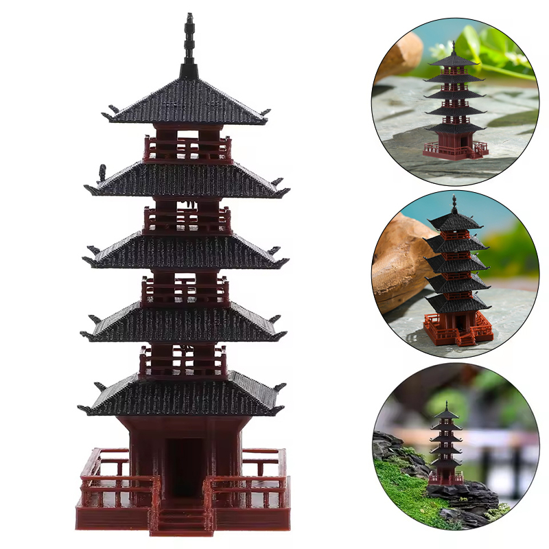 Mini Bonsai Zen Garden - تمثال معبد صغير الصينية القديمة بناء